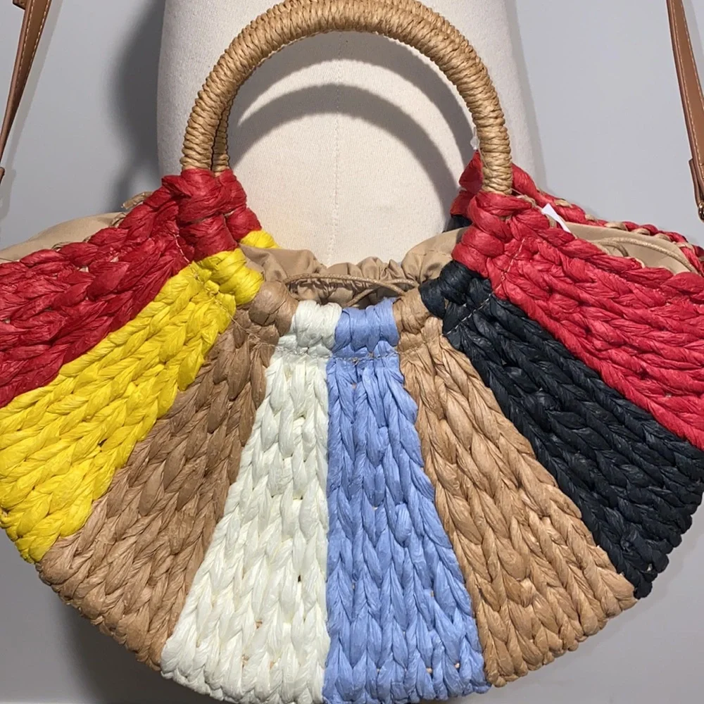 BP by Nordstrom woven straw handbag multi … - Picture 4 of 7